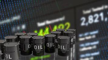The oil tanks and   business chart background 3d rendering photo