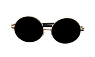 closeup golden sunglasses  isolated on white background ,include clipping path