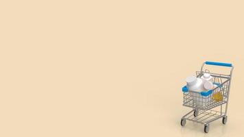 The drug in shopping cart for medical or drug concept 3d rendering photo