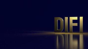 The gold defi text  in dark blue background  for business concept 3d rendering photo