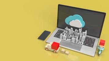 The cloud and technology equipment for CLOUD COMPUTING content 3d rendering. photo