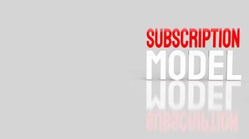 The  subscription model word for business content 3d rendering photo