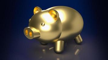 gold piggy bank  for Real estate or savings  concept  3d rendering photo