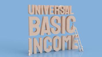 The Ubi or  Universal Basic Income is a government program in which every adult citizen receives a set amount of money regularly 3d rendering photo
