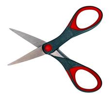 red gray scissors isolated on white background ,include clipping path,top view