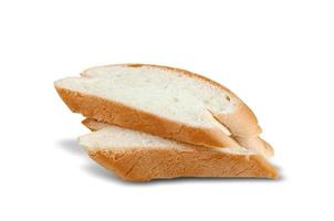 sliced french baguettes bread isolated on white background photo