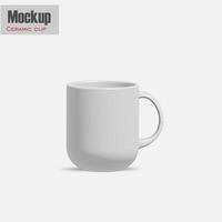 Mug Mockup with white background. realistic white coffee mugs isolated on transparent background template for mockup.3d illustration. photo