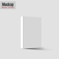 White vertical cover letter mockup template realistic image with sample illustration design. Vertical white hardcover book. Visual mockup. Template with sample design. 3D illustration. photo