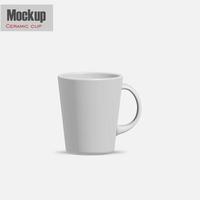 Mug Mockup with white background. realistic white coffee mugs isolated on transparent background template for mockup.3d illustration. photo