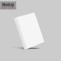 White vertical cover letter mockup template realistic image with sample illustration design. Vertical white hardcover book. Visual mockup. Template with sample design. 3D illustration. photo