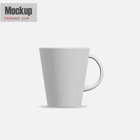 Mug Mockup with white background. realistic white coffee mugs isolated on transparent background template for mockup.3d illustration. photo