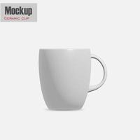 Mug Mockup with white background. realistic white coffee mugs isolated on transparent background template for mockup.3d illustration. photo