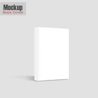 White vertical cover letter mockup template realistic image with sample illustration design. Vertical white hardcover book. Visual mockup. Template with sample design. 3D illustration. photo