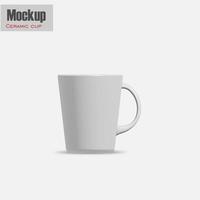 Mug Mockup with white background. realistic white coffee mugs isolated on transparent background template for mockup.3d illustration. photo