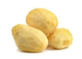 peeled potatoes isolated on white background photo