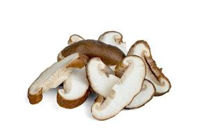 Shiitake Mushrooms sliced isolated on white background photo