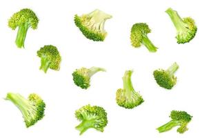 Fresh broccoli isolated on white background photo