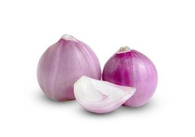 shallots onion chopped isolated on a white background photo