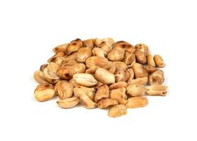 roasted peanuts isolated on white background photo
