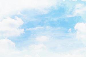 White cloud and blue sky background  ,watercolor digital painting style photo