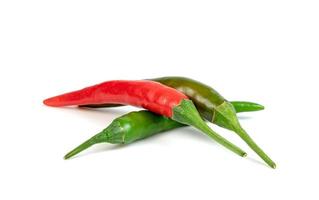 green red chili pepper isolated on white background photo