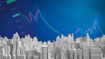The white building and chart business image 3d rendering photo
