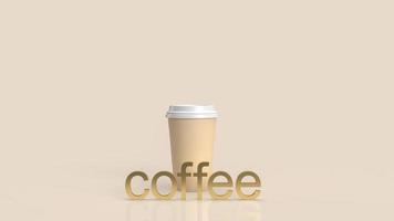 la taza de café para llevar para el concepto de bebida caliente representación 3d foto