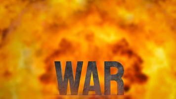 The war metal text on fire  bomb background 3d rendering photo