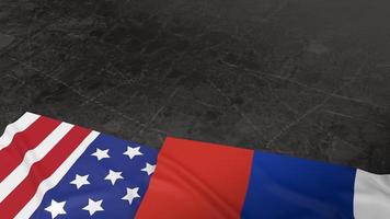 The united states and Russia flag for business or news concept 3d rendering photo