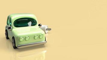 The car and electric plug  for eco or automobiles system 3d rendering photo