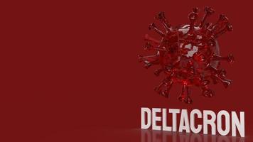 The new coronavirus  deltacorn   on red background for sci or outbreak concept 3d rendering photo