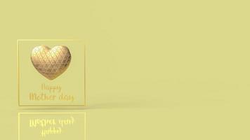 The gold heart and text for happy mother day concept 3d rendering photo