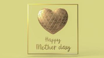 The gold heart and text for happy mother day concept 3d rendering photo