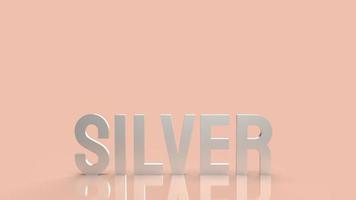 The silver text  for background business content 3d rendering photo