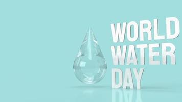 The water drop for world water day for holiday content  3d rendering. photo