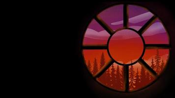 The window view in twilight time for background  content photo