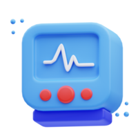 Medizinisches Set, Symbol für Patientenmonitor, 3D-Illustration png