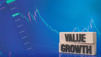 The word  value and growth on wood  for business concept 3d rendering photo