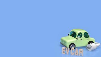 The car and electric plug  for eco or automobiles system 3d rendering photo