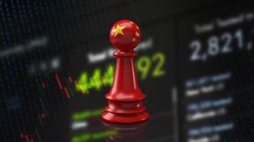 The Chinese chess on business background 3d rendering photo