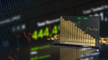 notebook and chart for business concept  3d rendering photo