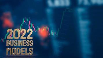 gold word 2022 business models and chart for business concept 3d rendering photo