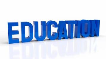 blue text on white background for education concept 3d rendering photo