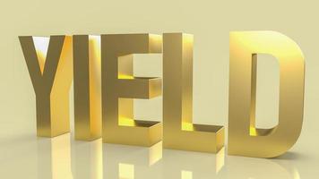 gold text yield for business concept 3d rendering photo