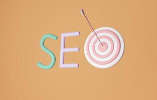 Search engine optimization for online business target success, 3D illustration photo