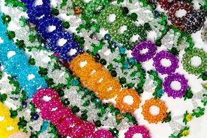 colorful garland crystal beads pattern style thai photo