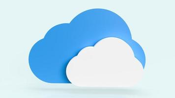 The cloud on blue background for it or technology concept 3d rendering photo