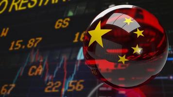 The red Chinese crystal ball on business background for business concept 3d rendering photo