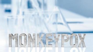 The monkey pox word for sci or outbreak  concept 3d rendering photo