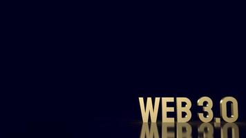The Web 3.0 golden text on business background  3d rendering photo